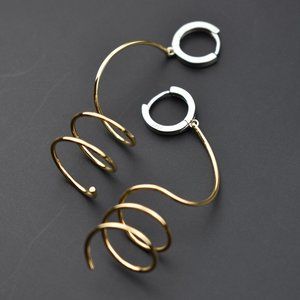 Unusual fancy party earrings, cool unmatched earrings dangle